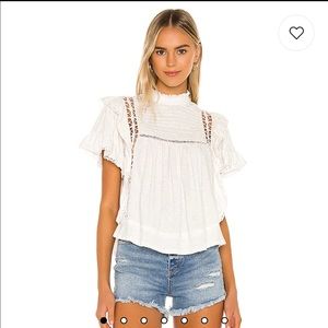 Free People Le Femme Ruffled Crochet Top